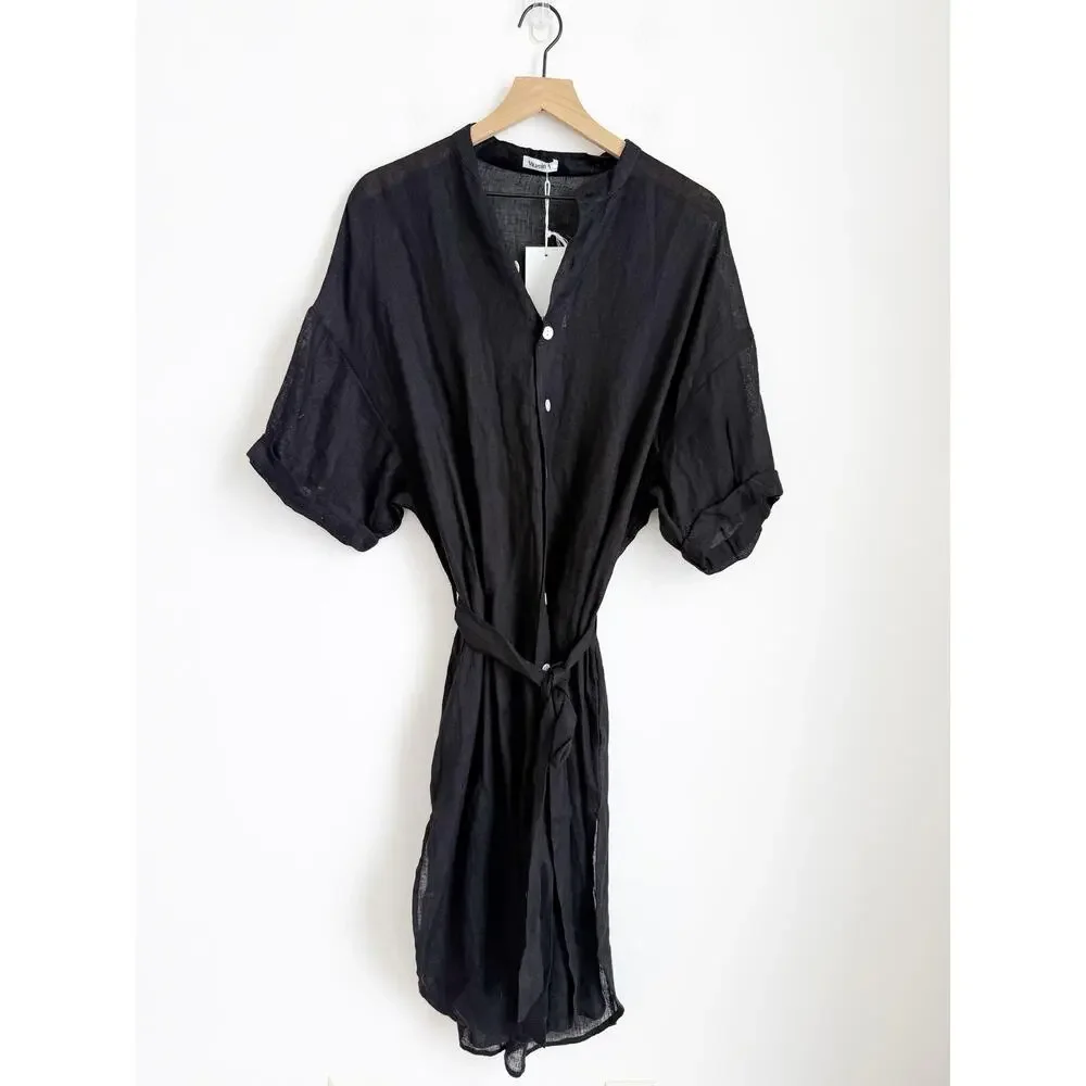 NWT VitaminA Black Lini Midi Coverup Size MEDIUM